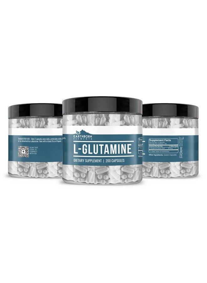 Earthborn Elements L-Glutamine 200 Capsules, Pure & Undiluted, No Additives - Image 2