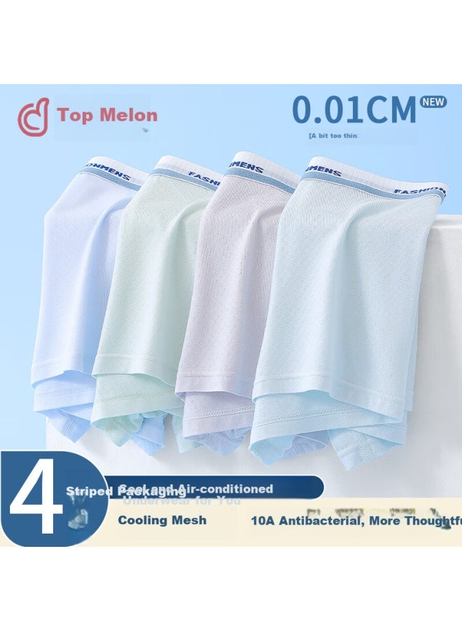 Top Melon Melon Teenage Underwear Boys Summer Thin Ice Silk Flat Angle Pants 12-16 Years Old Junior High School Children's Shorts - Image 1