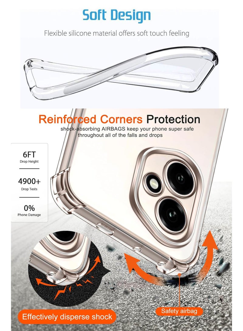 GMATE Honor 400 - Ultra Clear Flexible Shockproof Silicone  Back Cover With Raised Edge Bumps Protection - Transparent - Image 3