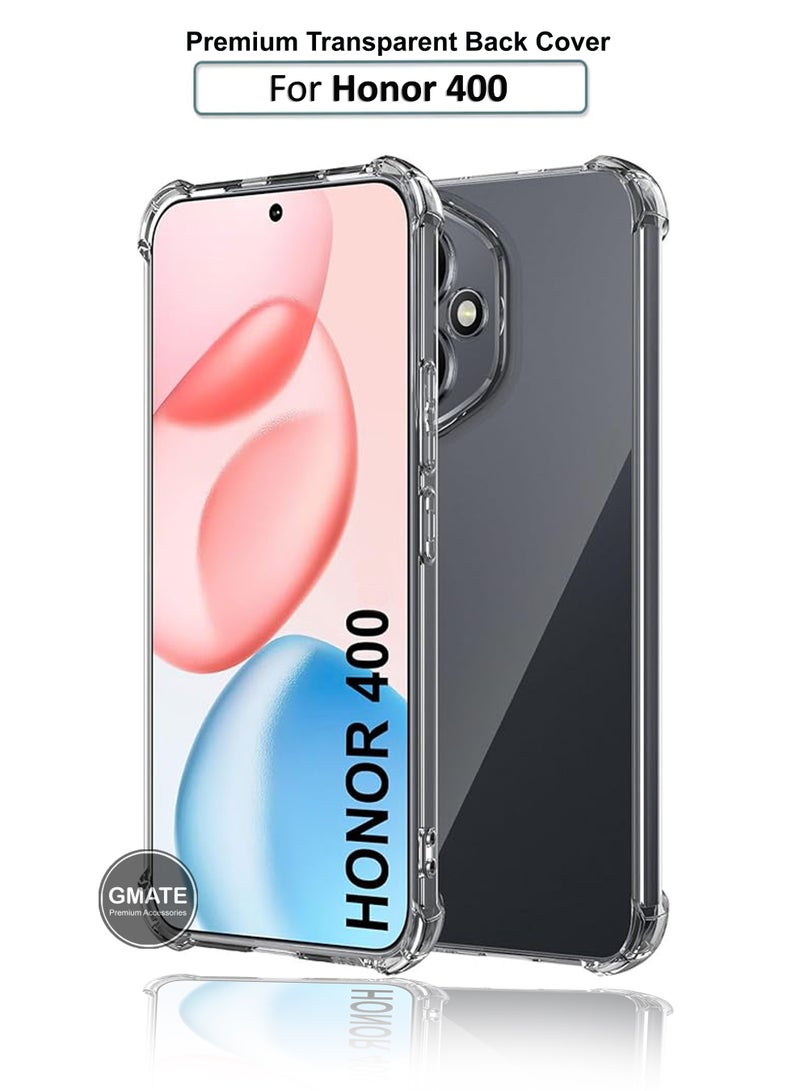 GMATE Honor 400 - Ultra Clear Flexible Shockproof Silicone  Back Cover With Raised Edge Bumps Protection - Transparent - Image 1