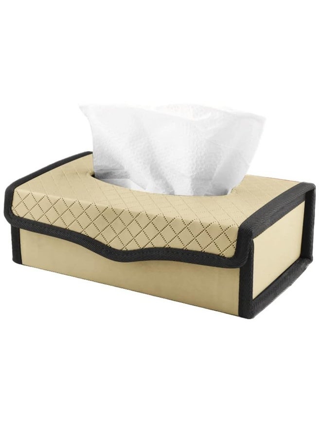 Leather Tissue Box Holder Combo with Pink Mini Rabbit Figurine – Car & Home Desk Decor, Magnetic Closure, Durable PU Leather Organizer Set - Image 2