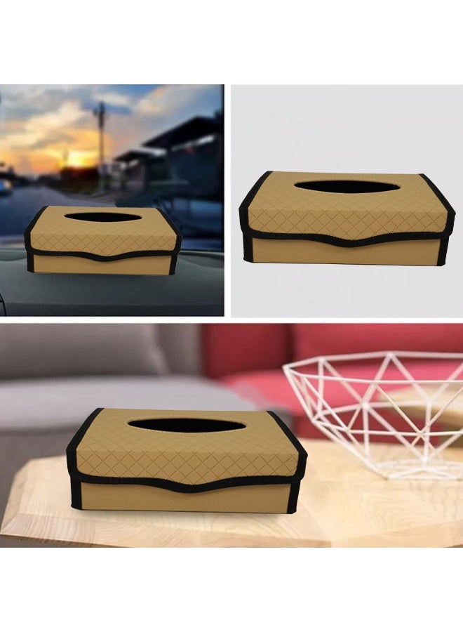 Leather Tissue Box Holder Combo with Pink Mini Rabbit Figurine – Car & Home Desk Decor, Magnetic Closure, Durable PU Leather Organizer Set - Image 5