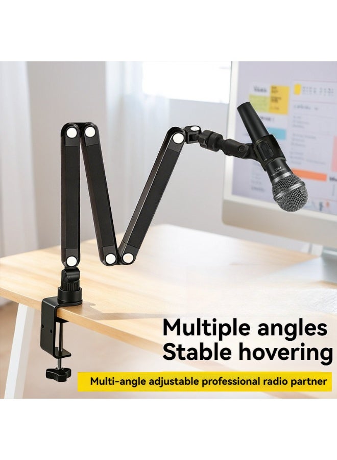 WALALLA Mic Arm for Lightweight Mics, Microphone Arm Rotatable, Storable Desk Mic Stand for Bear 1.5KG with Mount Clamp, Mic Stand Boom Arm with Cable Channel for Podcast, Gaming - Image 3