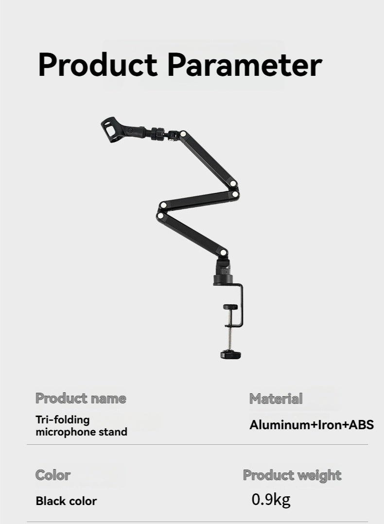 WALALLA Mic Arm for Lightweight Mics, Microphone Arm Rotatable, Storable Desk Mic Stand for Bear 1.5KG with Mount Clamp, Mic Stand Boom Arm with Cable Channel for Podcast, Gaming - Image 2