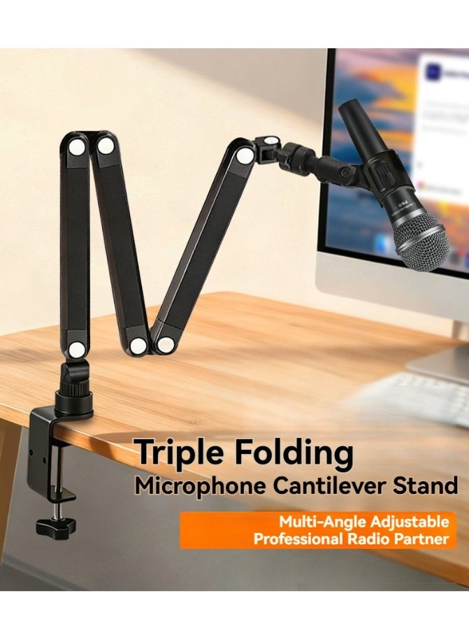 WALALLA Mic Arm for Lightweight Mics, Microphone Arm Rotatable, Storable Desk Mic Stand for Bear 1.5KG with Mount Clamp, Mic Stand Boom Arm with Cable Channel for Podcast, Gaming - Image 1