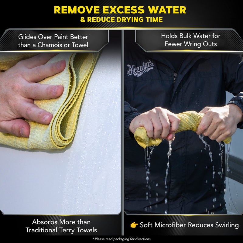 Meguiar's منشفة تجفيف ميغوايرز ووتير ماغنيت من الألياف الدقيقة - منشفة تجفيف سيارات فاخرة فائقة النعومة، تمتص الماء وخالية من الخدوش - 1 عبوة - Image 4