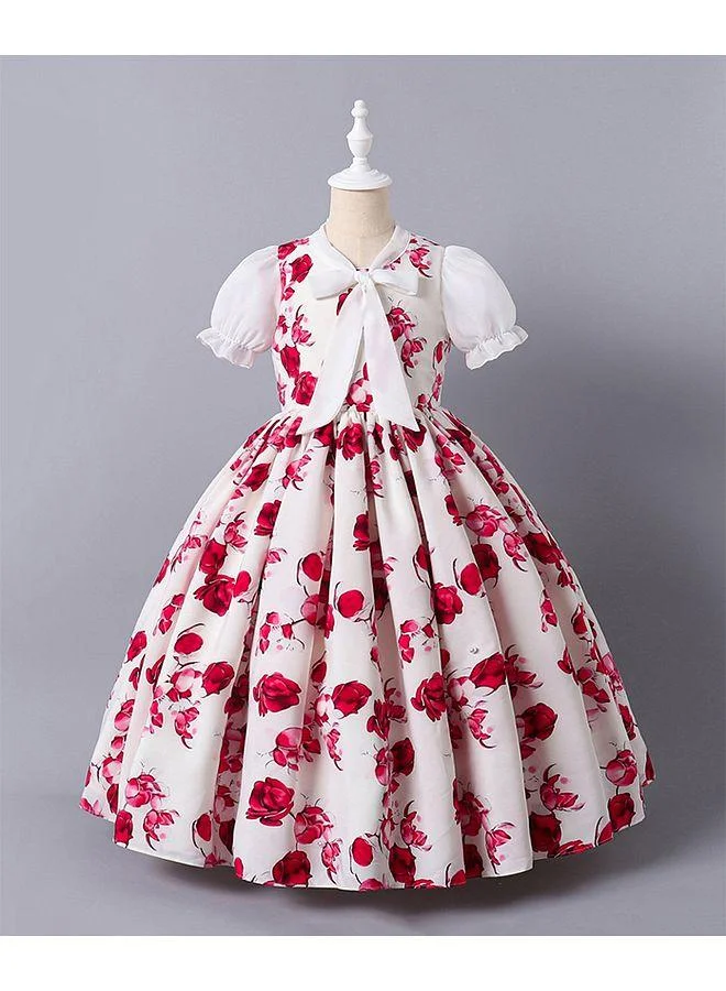 Mark & Mia Mark & Mia Half Sleeves All Over Floral Printed Dress - Red and White