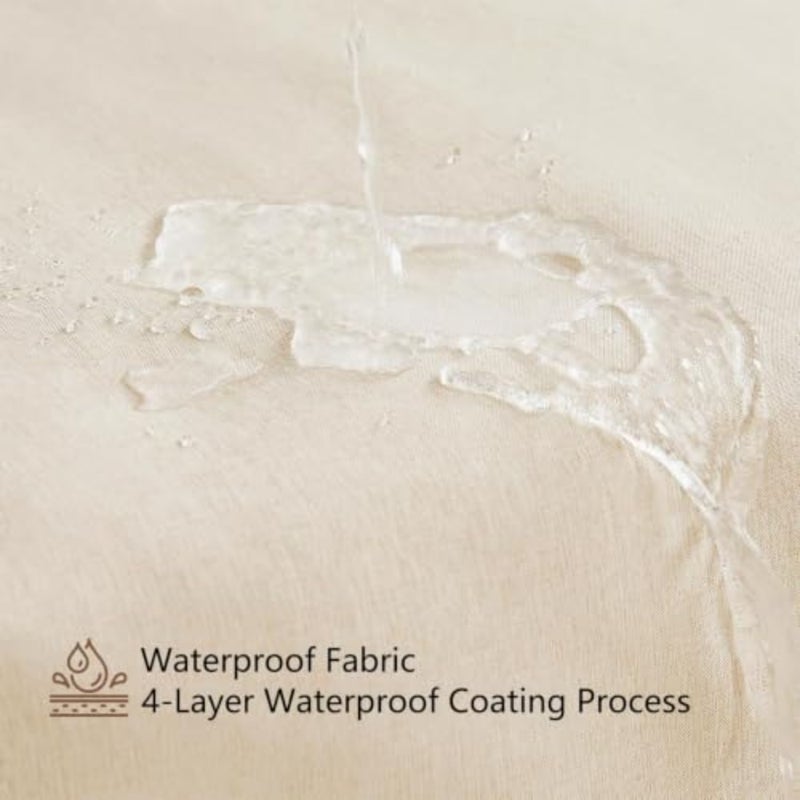 baihuoScalloped Linen Textured Shower Curtain, Extra Thick Waterproof and Moisture-Resistant Bathroom Curtain, With 12 Rustproof Metal Hooks, Boho Farmhouse Decor for Bathtub 180×180cm - Image 5