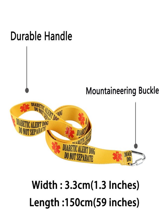 BLUPARK Emergency Medical Alert Dog Leash - Diabetic Alert Dog - Do Not Separate - Yellow, 59 Inches - Image 2