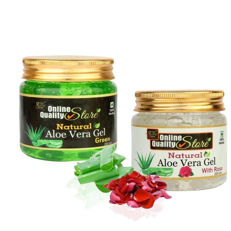 Online Quality Store Online Quality Store Pure Aloe Vera SkinHair Gel Paraben Free Natural Aloe Vera Gel Combo Pack400g Natural NonToxic Aloe Vera Gel for Acne Scars Glowing  Radiant Skin  - Image 1