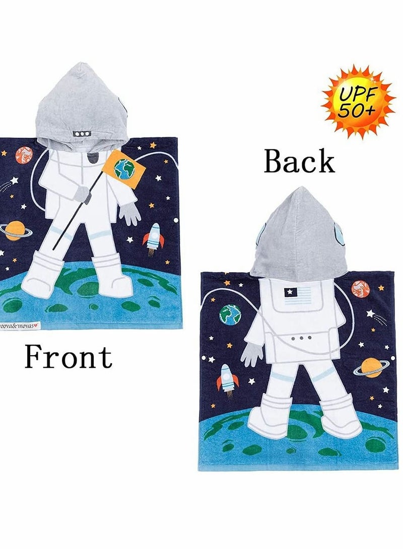 KASTWAVE Hooded Towel for Babys Toddlers, 12 Months to 5 Years, Cotton Wrap, Super Soft Absorbent Cotton, Multi Use for Kids Bath Pool Beach Swim Bathroom Child Cover ups, Astronaut Theme - Image 4