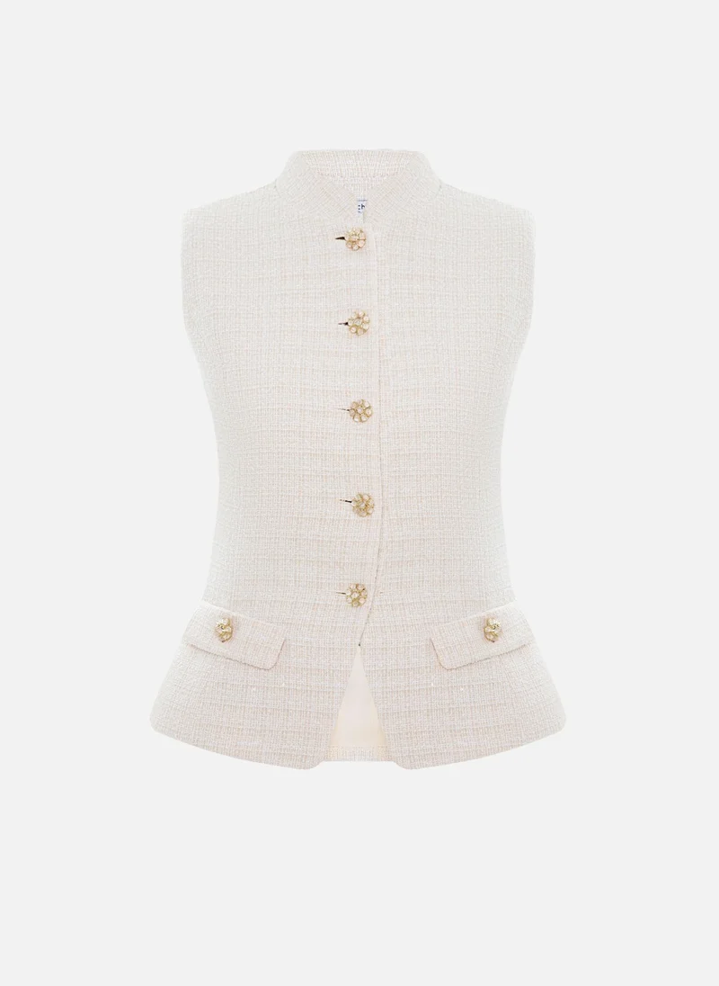 Lichi Fitted tweed waistcoat