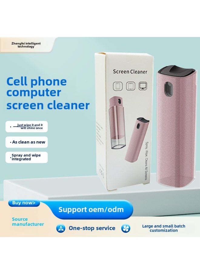 Generic - Mobile Phone Screen Cleaner Spray Wipe Tablet Computer Cleaning Set Portable Touch Screen Cleaner Logo Computer-Color:Oval Cleaner + Cleaning Solution + Pc Shell + Supplementary Liquid (color Box Blister Pack) Blue - Image 1