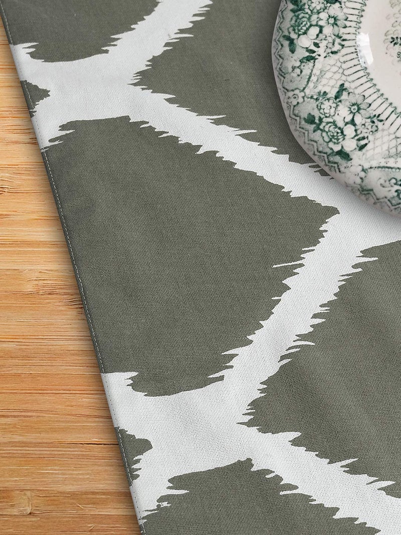 Dekor World Ekat Printed Grey Table Runner (33x240cm) (Pack of 1)-8 Seater Dinning & Center Table - Image 5