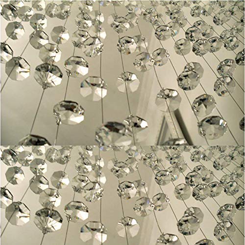 Fushing 100Pcs 1 Hole Clear Octagon Beads for Chandelier, Curtain, Suncatchers, Crystal Garland, Necklaces, Earrings, Jewelry Making and Craft Ideas (Clear, 14mm) - Image 5
