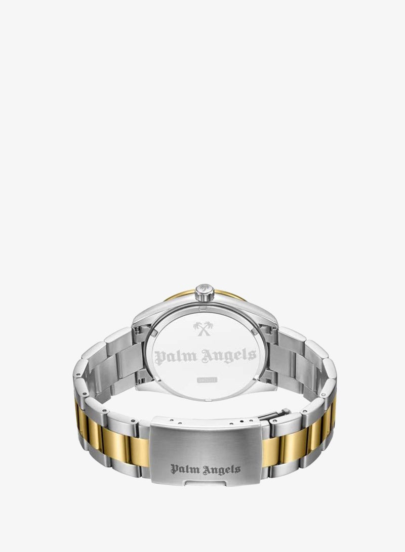 Palm Angels Serreno Green Dial Silver Gold Stainless Steel Bracelet Analog Watch for Men, 40mm - Image 3