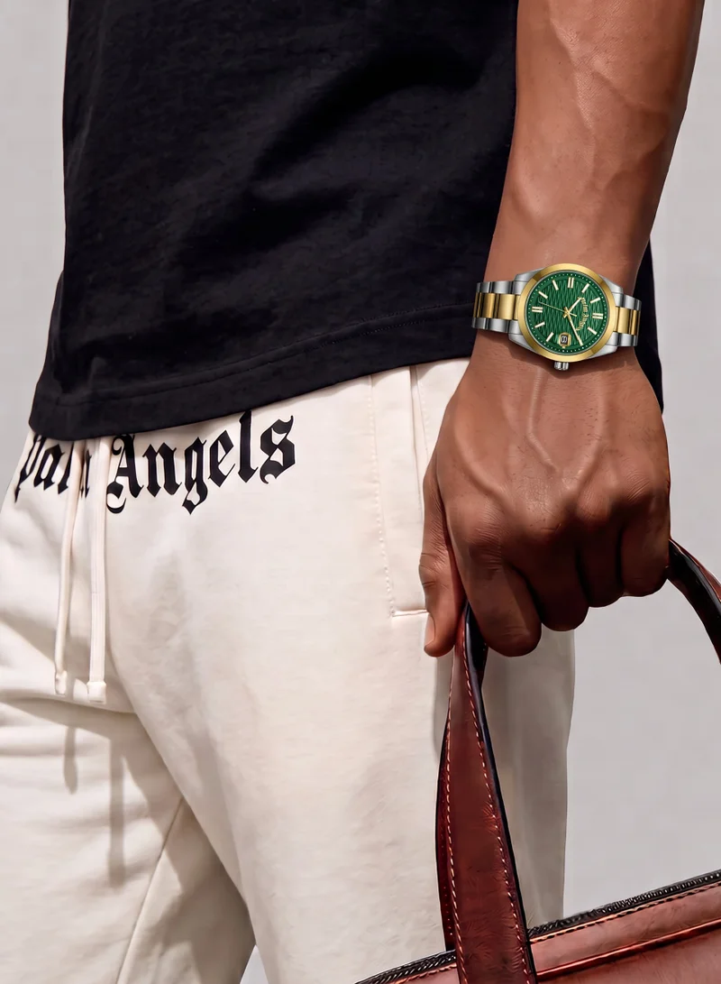 Palm Angels Green Serreno Green Dial Silver Gold Stainless Steel Bracelet Analog Watch for Men, 40mm for Men | Best Price UAE