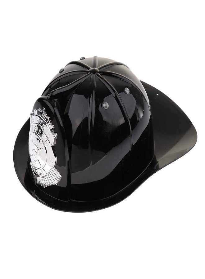 FRECI Firefighter Hat Helmet Fireman Party Dress Up Hat Kids Pretend Chief Hat Halloween Party Role Play Toy -Black - Image 2
