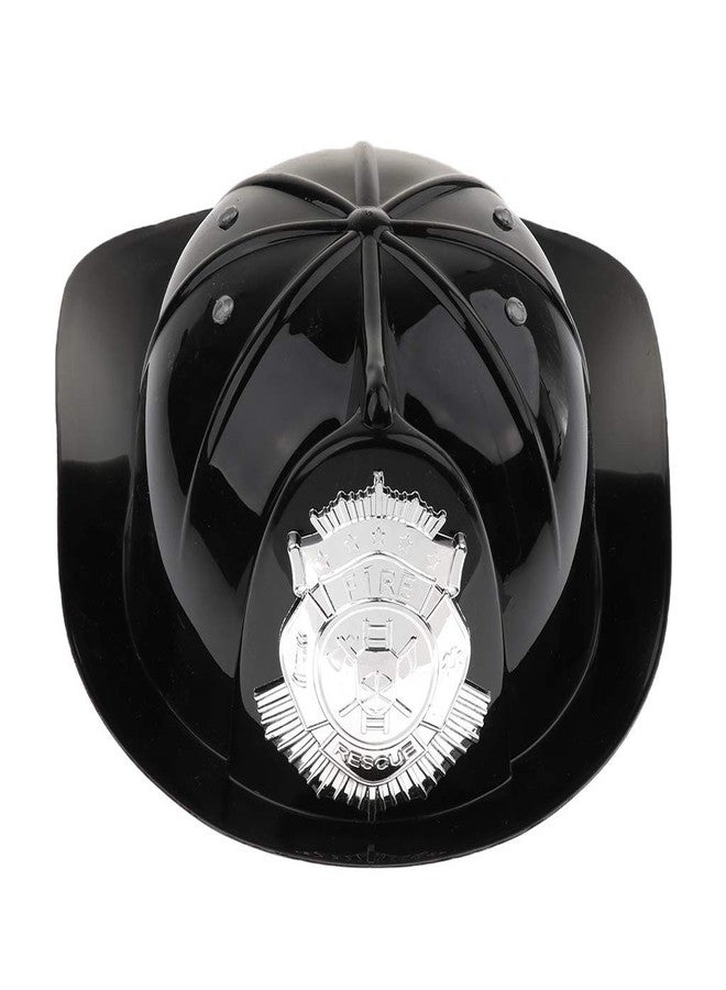 FRECI Firefighter Hat Helmet Fireman Party Dress Up Hat Kids Pretend Chief Hat Halloween Party Role Play Toy -Black - Image 1