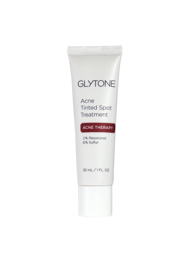 Glytone Glytone Acne Spot Treatment Face Cream with 8 Sulfur  2 Resorcinol Tinted Acne Treatment for Teenagers Conceals Blemishes 1 oz 