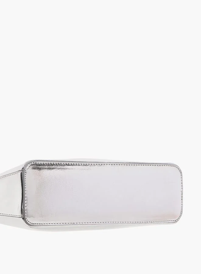 Flora Bella By Shoexpress Women's Solid Shoulder Bag with Magnetic Closure and Strap