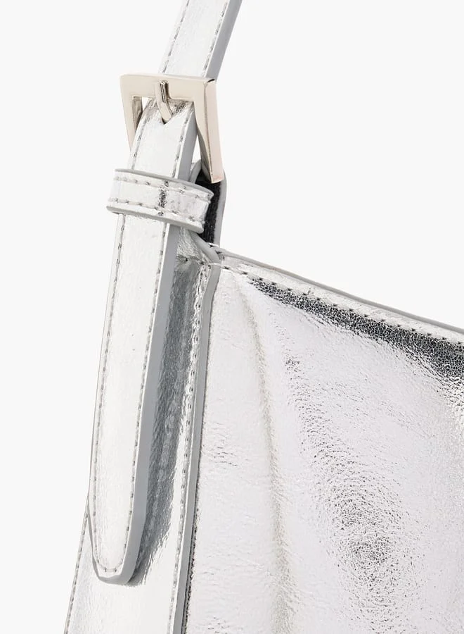 Flora Bella By Shoexpress Women's Solid Shoulder Bag with Magnetic Closure and Strap