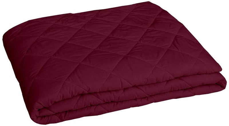 Homespun Quilted Triple Layered 100% Waterproof Single Bed Mattress Protector, Maroon Color, 36x78 inches - Image 2
