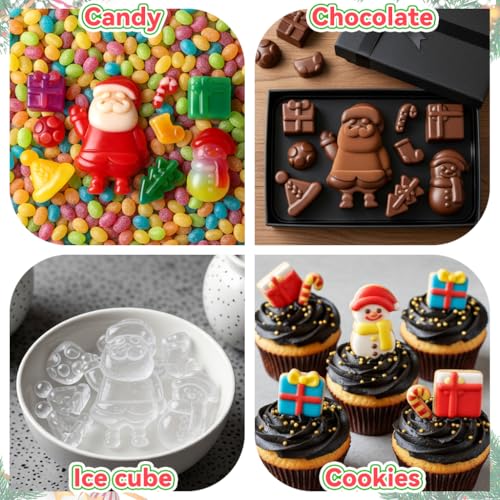 Supvox® Christmas Cookie Mold 9-Shapes Multi Cavity Festive DIY Biscuit Chocolate Mold - Image 5