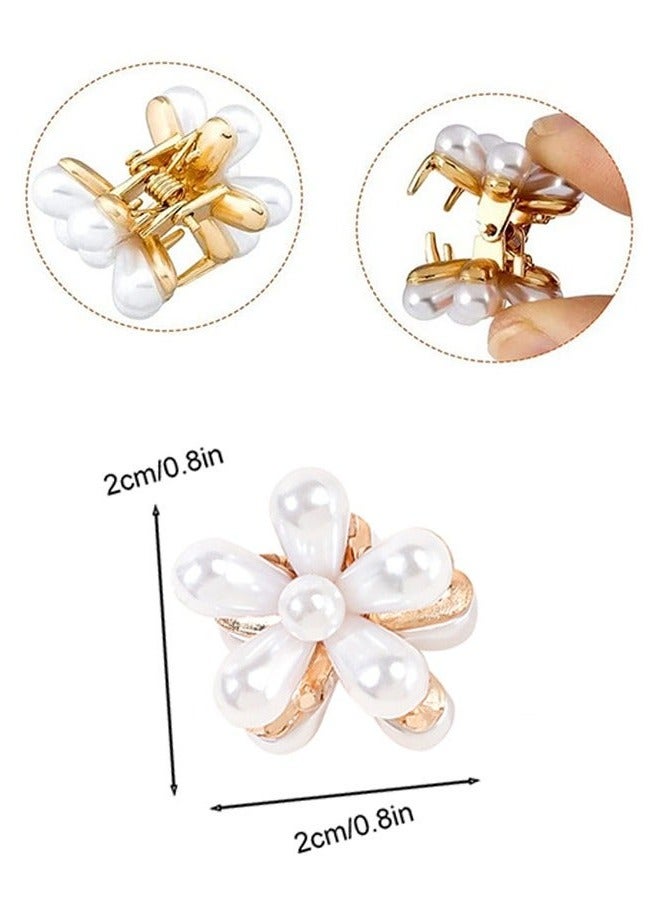 6 قطع صغيرة لؤلؤة الشعر كليب الأبيض المعدن تصميم زهرة مخلب كليب الانفجارات مقاطع اكسسوارات الشعر الزخرفية للنساء الفتيات - Image 2