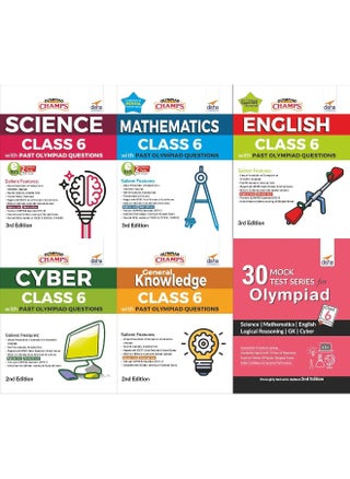 Olympiad Champs Science, Mathematics, English, Cyber & GK Class 6 with 30 Mock Tests (Set of 6 Books) 2nd Edition - pzsku/ZBF0D2210FEE7A2EF1FBEZ/45/_/1730195188/409a4db7-5ee4-4f6e-a3bb-617005a53c62