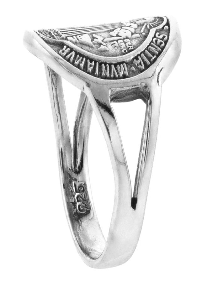 Sabrina Silver Sterling Silver Saint Benedict Ring for Women 11/16 inch wide size 9.5 - Image 3