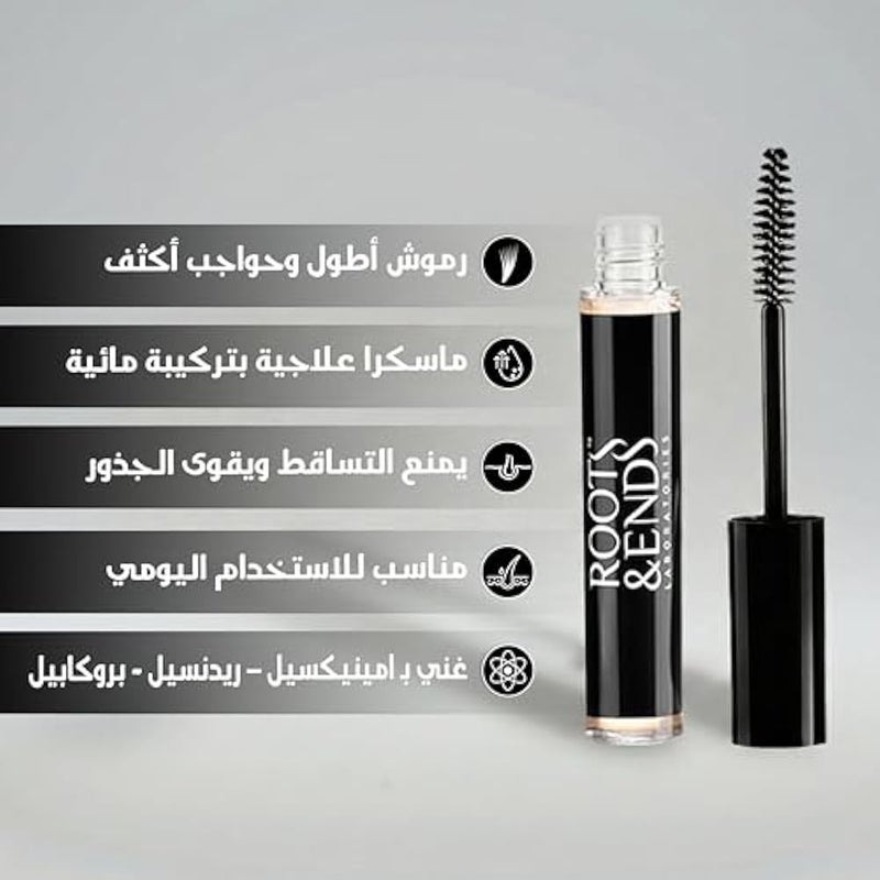 Roots & Ends Eyelash Serum for Longer Thicker Eyelashes & Eyebrows | Lash Growth Serum with Mascara-Like Applicator – 10 ml - Image 2
