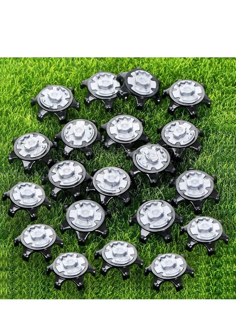 SOLARAE Studs for Golf Shoes, Anti-Skid, Spike Wrench Two Pin Remover Tool Replacement Aid, Shoe Spikes, Soft Cleats Pins, Fast Twist, Fits Most Models (Black) - Image 3