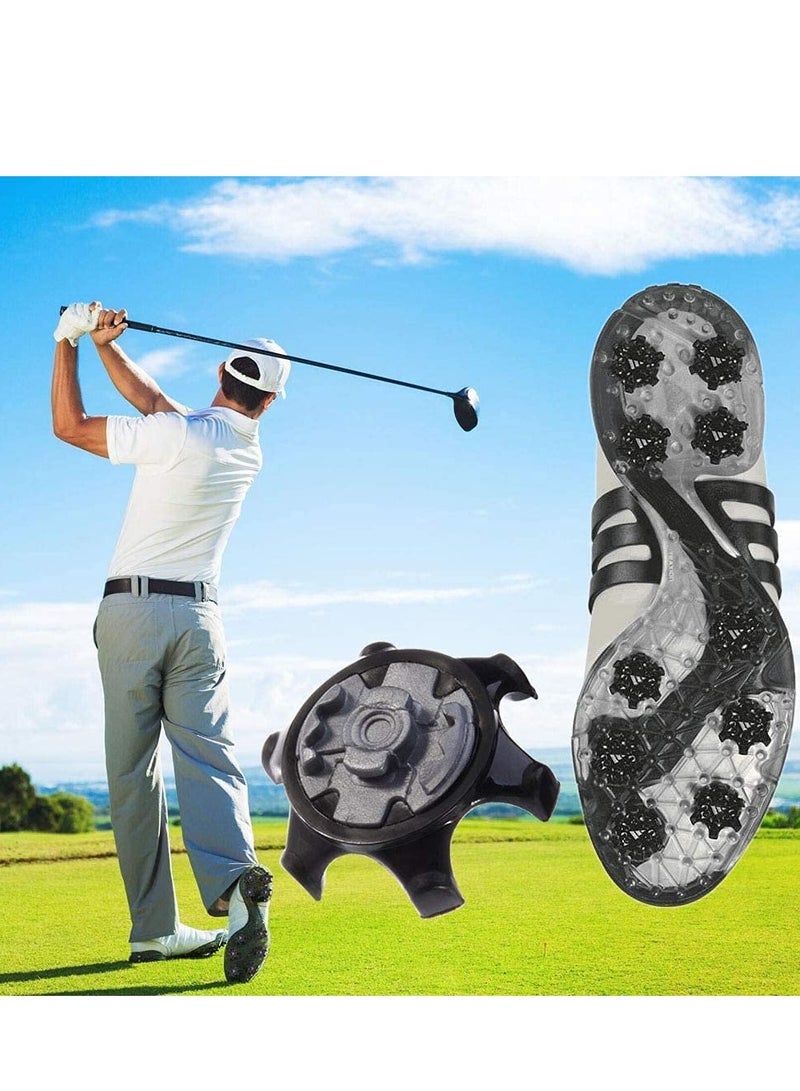 SOLARAE Studs for Golf Shoes, Anti-Skid, Spike Wrench Two Pin Remover Tool Replacement Aid, Shoe Spikes, Soft Cleats Pins, Fast Twist, Fits Most Models (Black) - Image 2