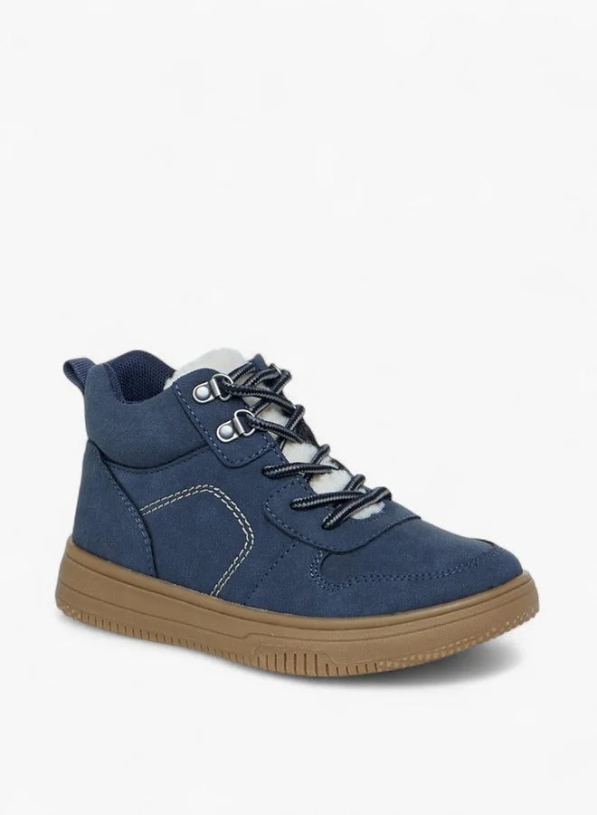 Mister Duchini Stitch Detail Ankle Boots with Lace-Up Closure