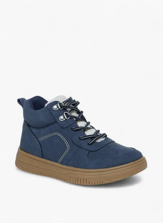 Mister Duchini Stitch Detail Ankle Boots with Lace-Up Closure