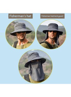 Generic UV Protection Fishing Hat for Men & Women Outdoor Summer Sun Protection Waterproof Wide Brim Hat with Face Cover & Neck Flap Foldable for Motorcycling Hiking Fishing Camping Traveling  - Image 2