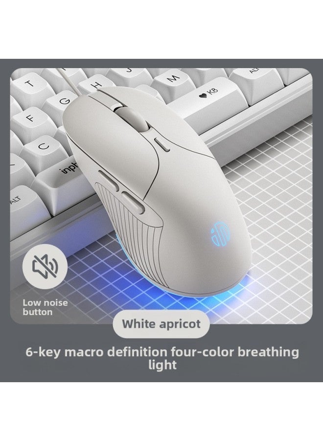 B2 Wired Mouse Mute Silent Office Game E-sports Computer Notebook Ergonomic Machinery-Color:Matt Black 【right Handicraft + on】-Interface:Official Standard - Image 5
