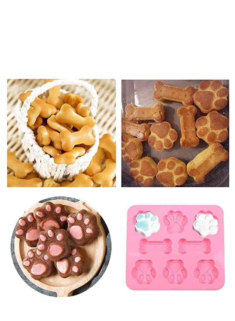 Zikra Silicone Puppy Treat Molds, Puppy Dog Paw and Bone Baking Molds for Chocolate, Candy, Jelly, Biscuits, Cube, Dog Treats‚Äî 2 Pack - Image 3