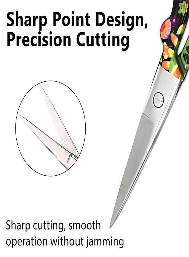 Jaasuee Sharp Embroidery and Crafting Scissors with Leather Cover, 3.62 inch Stainless Steel Stork Shaped Scissors for Needlework and DIY Crafts, Black Flower, J5064 - Image 4