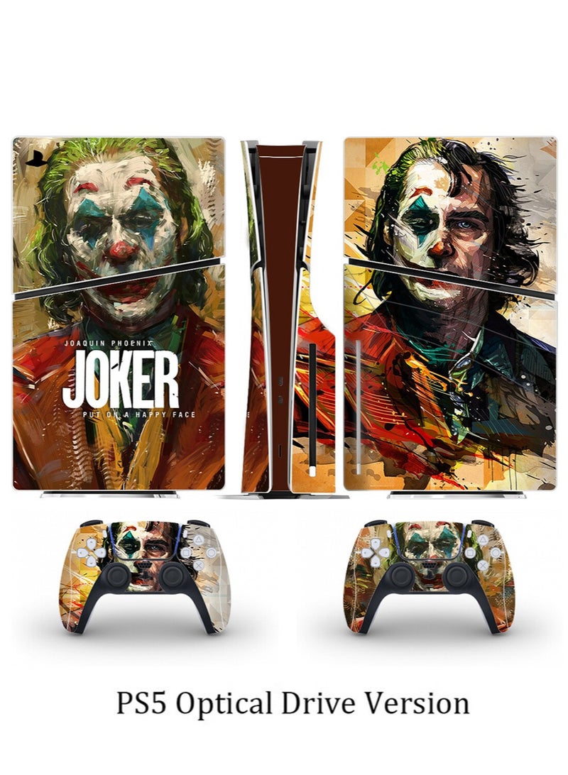 PS5 Slim Optical Drive Version Sticker, Sony PS5 Slim Console Controller Skins Set, Skin Wrap Decal Sticker PS5 Slim Optical Drive Version, Protective Film Sticker for Clown, Vinyl Cover Sticker - Image 1