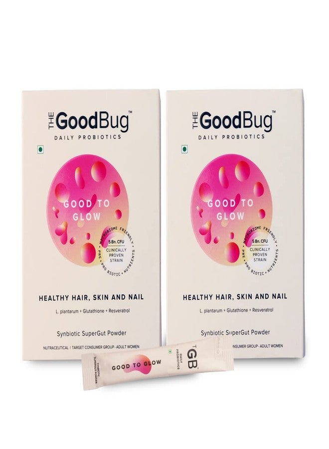 The Good Bug Good To Glow SuperGut Powder for Glowing Skin | Pre & Probiotic Supplement for Healthier Skin, Hair & Nails for Women | 5 Billion CFU of Clinically Proven Strains | 30 Days Pack - Image 1