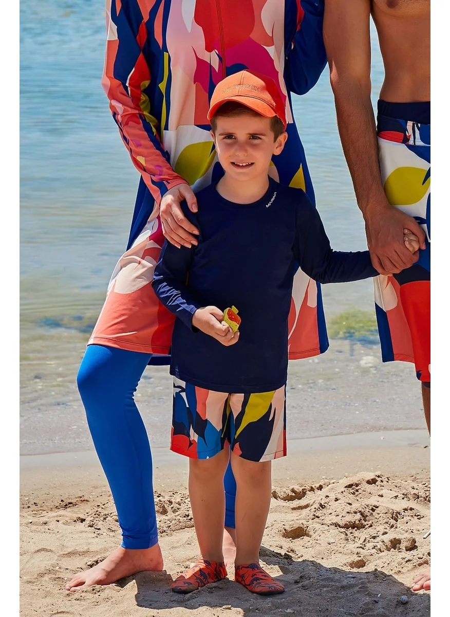 Marina Kids Navy Blue Swimming T-Shirt T2344