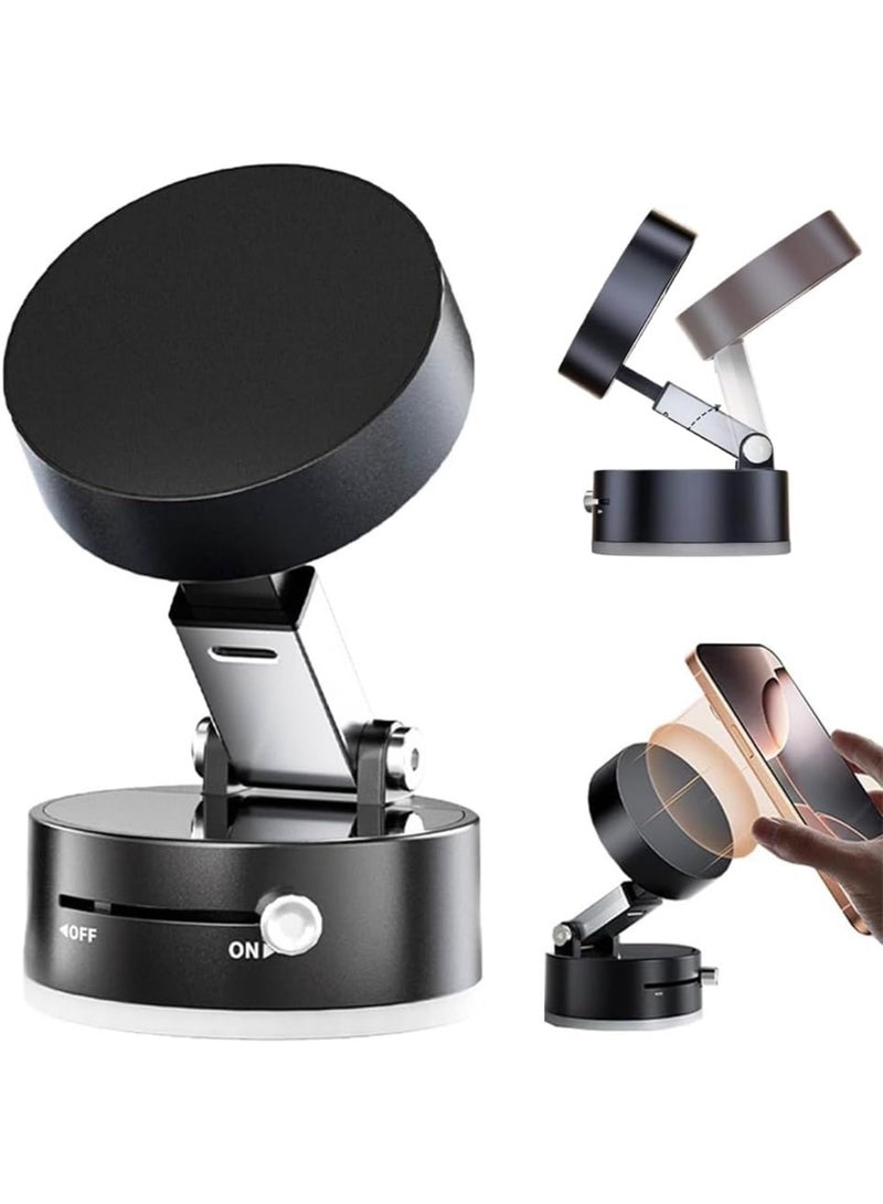 Arabest 2025 New Vacuum Suction Magnetic Phone Holder, Magnetic Suction Phone Mount, Foldable and Retractable Double-Sided Magnetic Phone Holder for All Phones (Black)  - Image 1