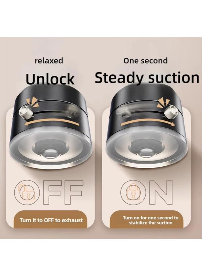 Arabest 2025 New Vacuum Suction Magnetic Phone Holder, Magnetic Suction Phone Mount, Foldable and Retractable Double-Sided Magnetic Phone Holder for All Phones (Black)  - Image 3