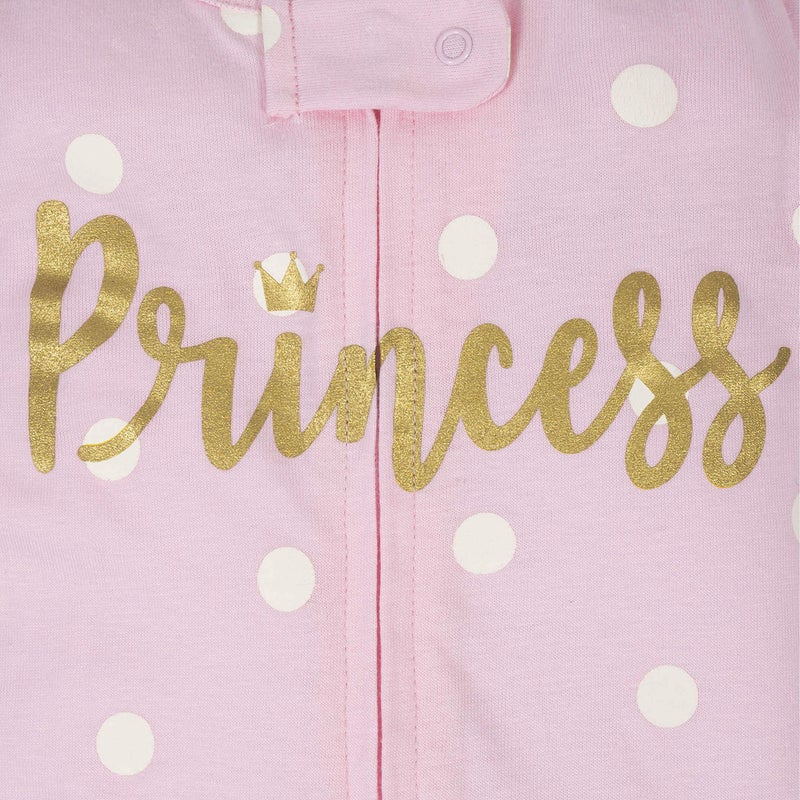 Gerber Baby Girls 4 Pack 'N Play Footie And Toddler Sleepers, Princess Pink, Newborn US - Image 5