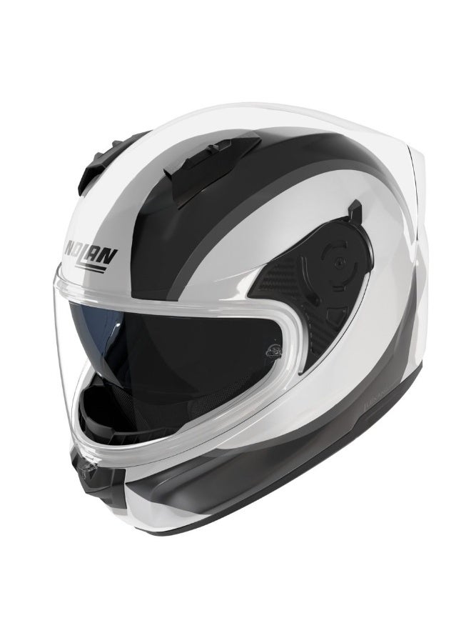 Nolan N60-6 BIFASE WHITE/BLACK METAL Helmet - Image 2