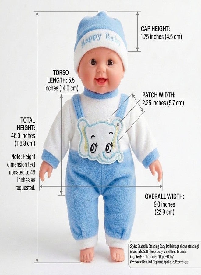 ABSTER Musical Baby Boy Doll Toy for Kids 46 cm | Soft Plush Talking & Singing Doll with Touch Sensor | Interactive Baby Toy for Boys & Girls | Birthday Gift (Color & Dress May Vary) - Image 3