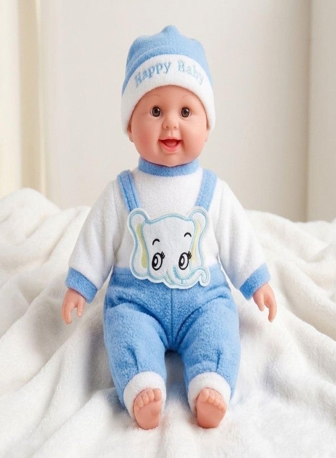 ABSTER Musical Baby Boy Doll Toy for Kids 46 cm | Soft Plush Talking & Singing Doll with Touch Sensor | Interactive Baby Toy for Boys & Girls | Birthday Gift (Color & Dress May Vary) - Image 1