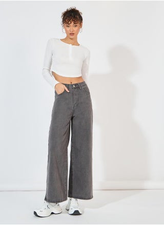 Mid Rise Wide Leg Ankle Length Jeans - pzsku/ZBF0D9A6817BA46C4860FZ/45/_/1728386346/73387394-6df2-4432-9245-191f01147592